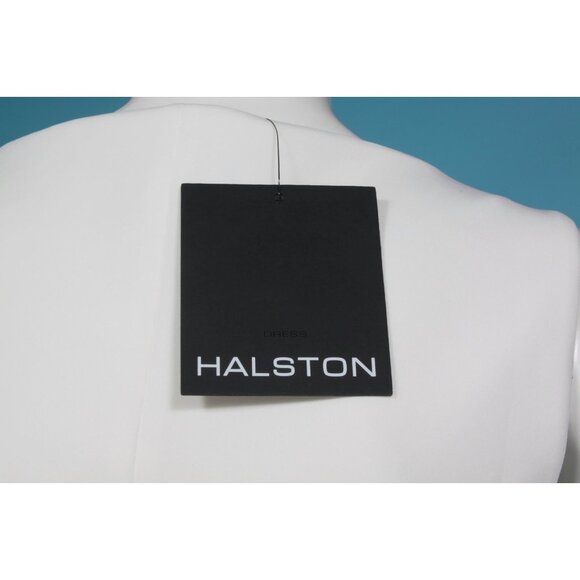 New H HALSTON White Womens Sleeveless Open Neckline Scuba Dress sz 2 NWT /218 - Picture 11 of 11